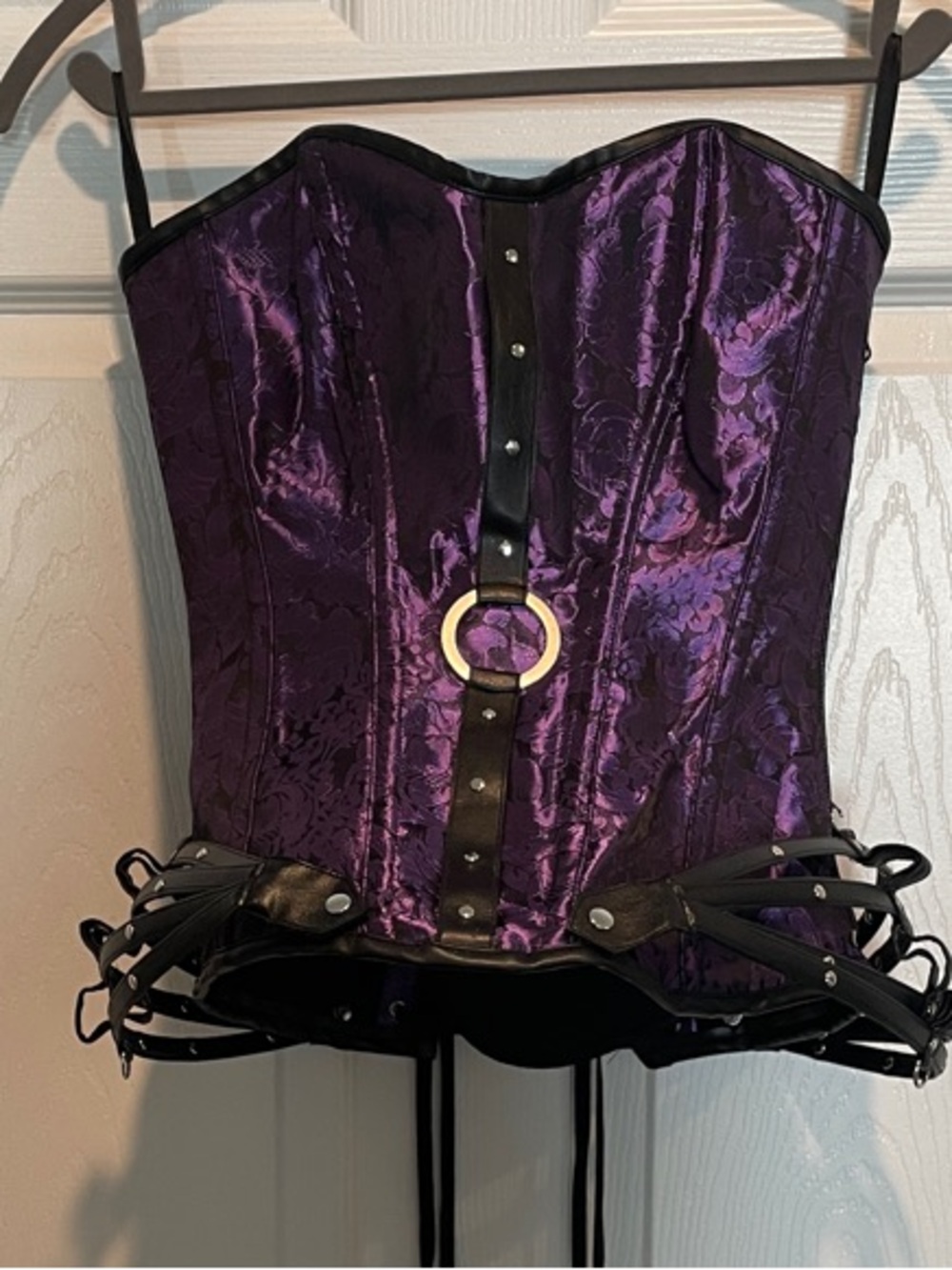 Purple Satin Lace-Up Corset